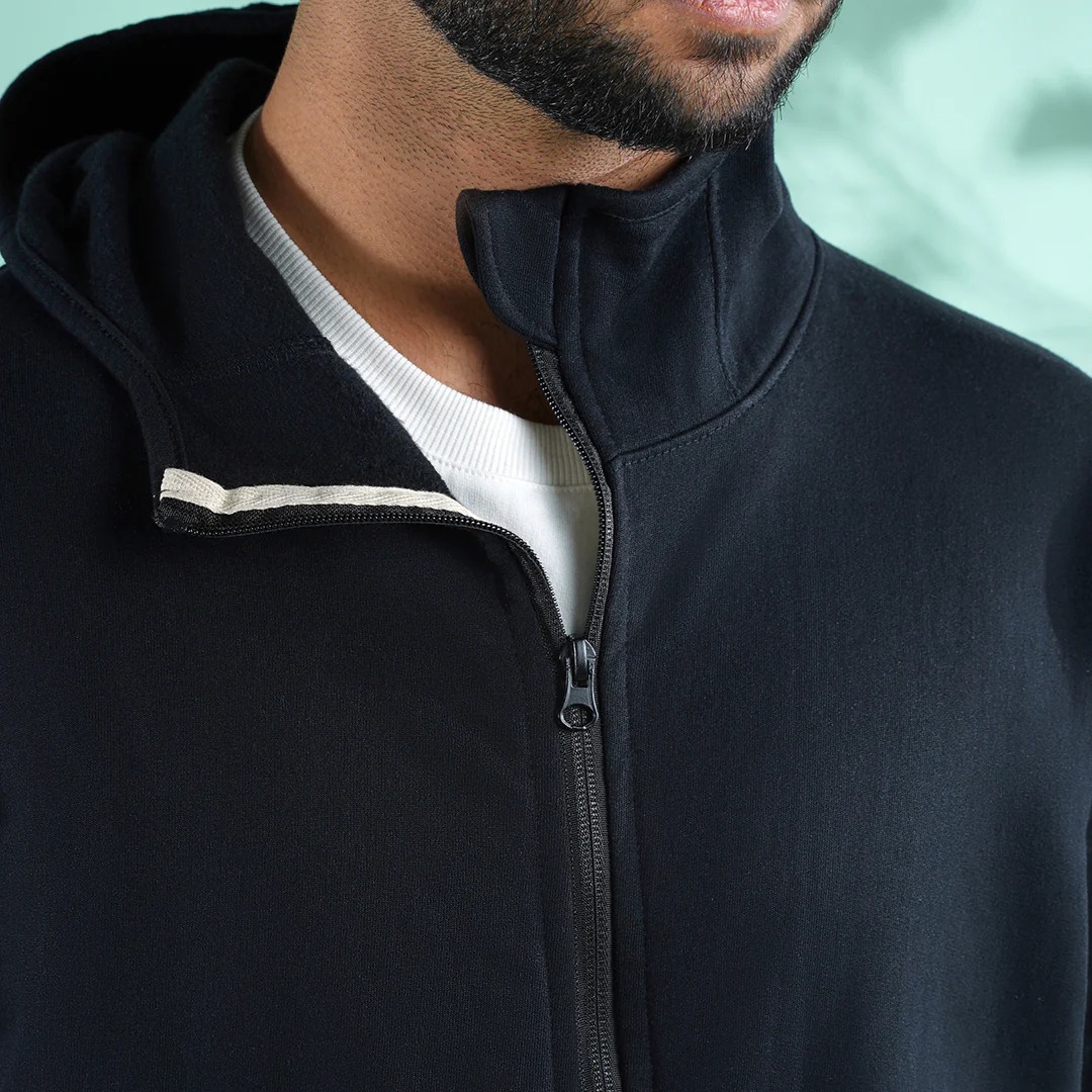 Eclipse Black Zip Hoodie   Premium Full Zip Hoodie for Corporate Gifting