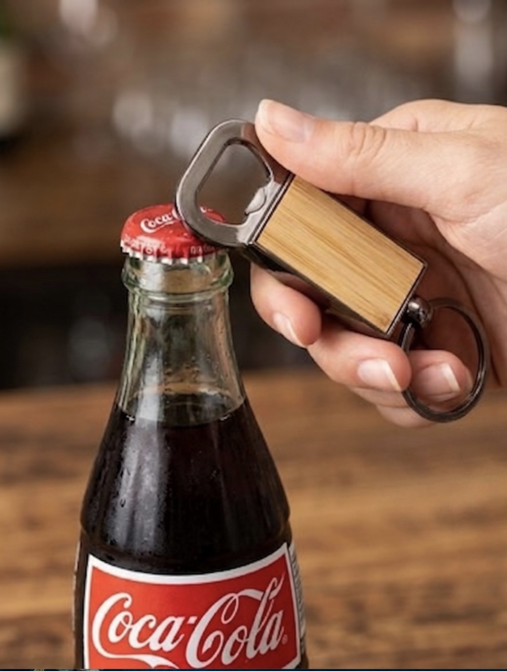 Bamboo Opener Keychain