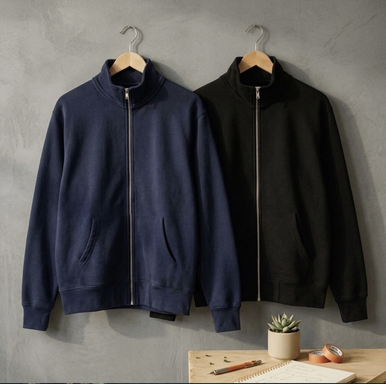 Signature Mock Neck Zip-Jacket