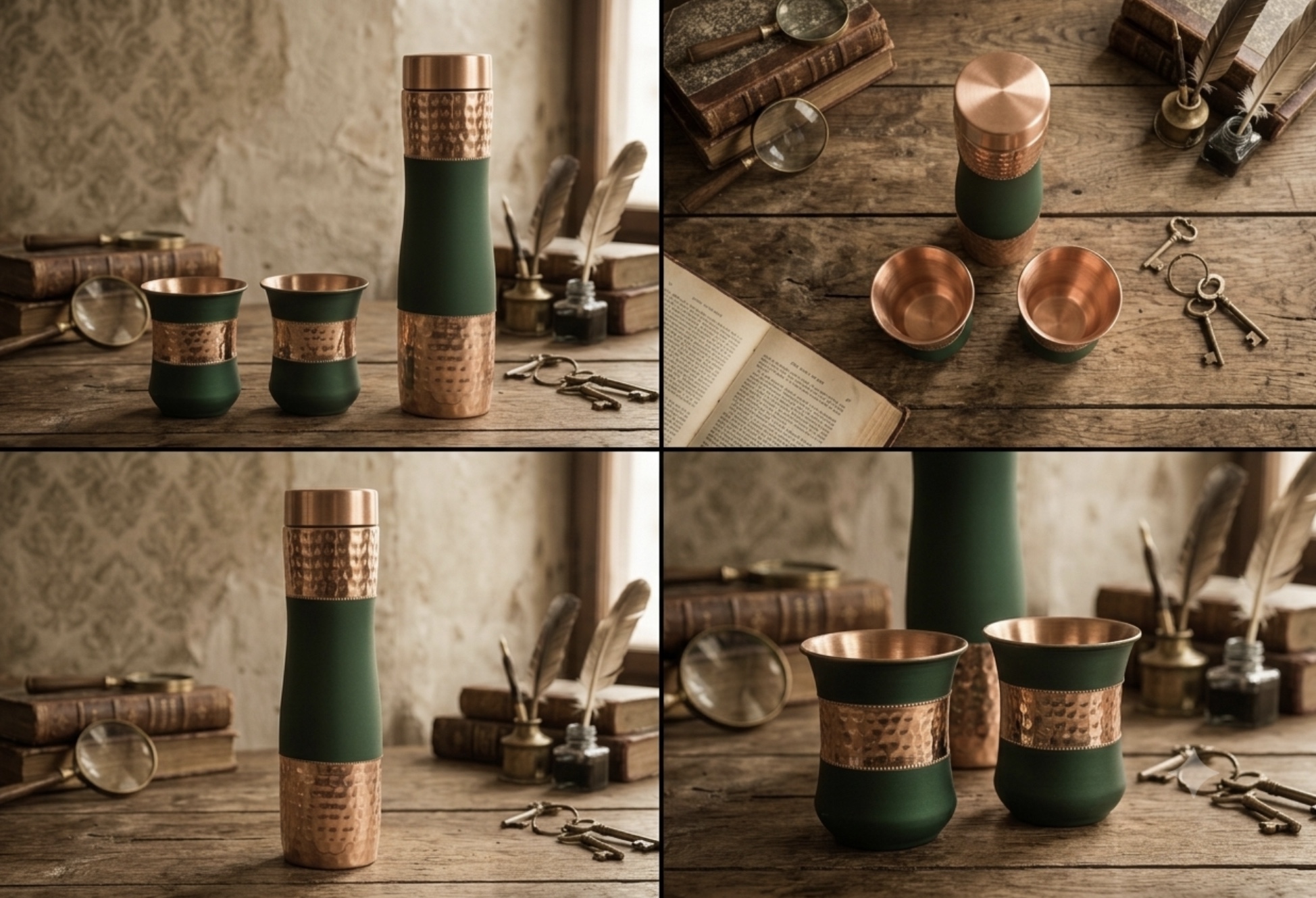 Verdant Hammered Copper Hydration Set