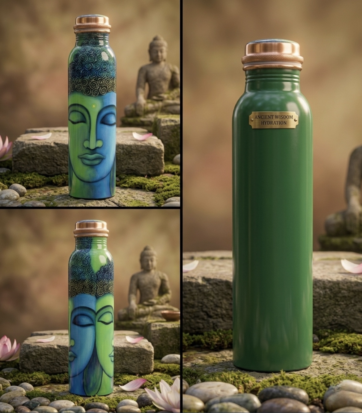 Serene Buddha Copper Bottle