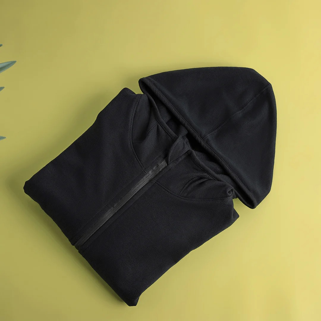 Eclipse Black Zip Hoodie   Premium Full Zip Hoodie for Corporate Gifting
