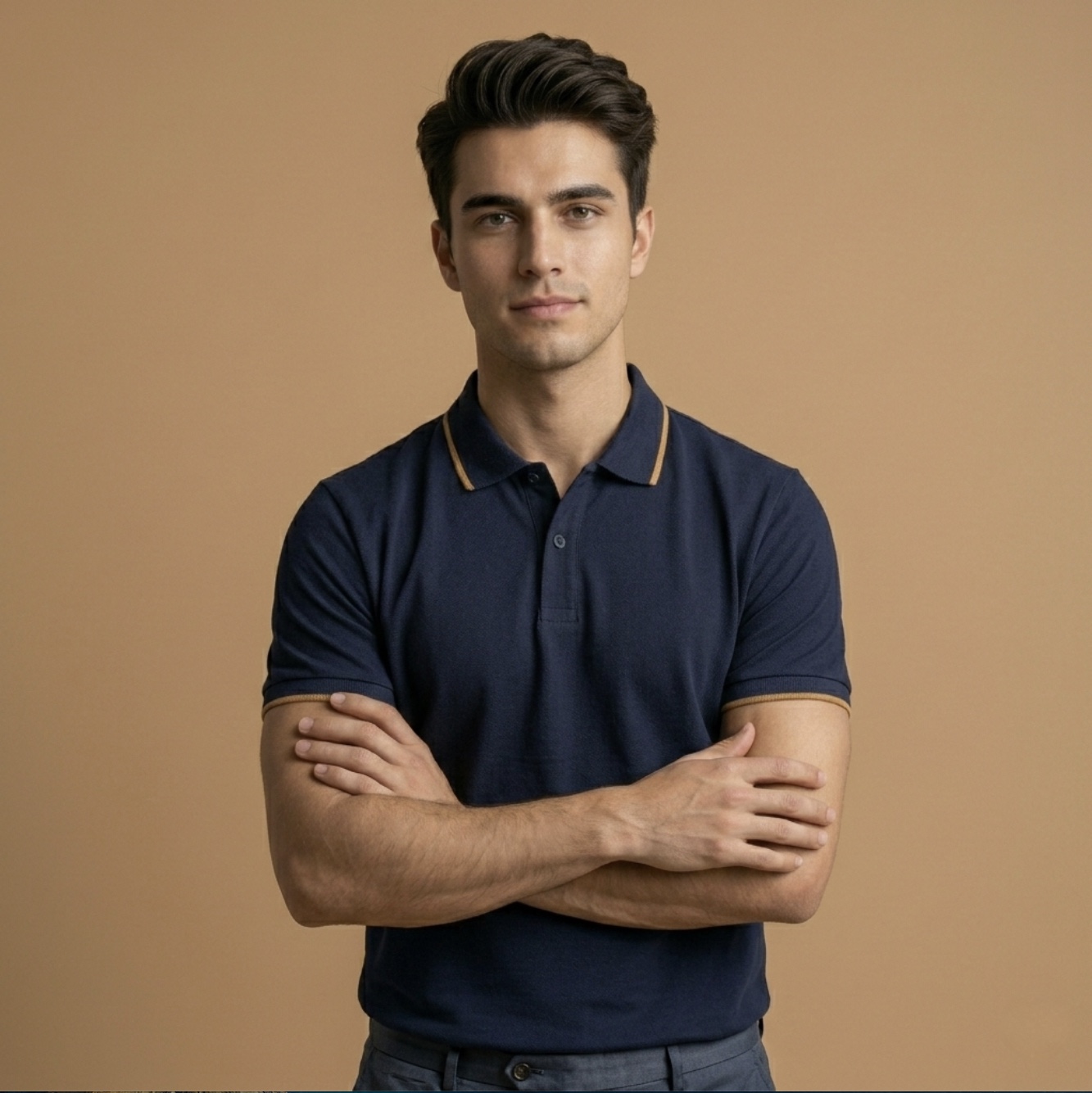 Premium Navy Tipping Polo T-Shirt 240 GSM