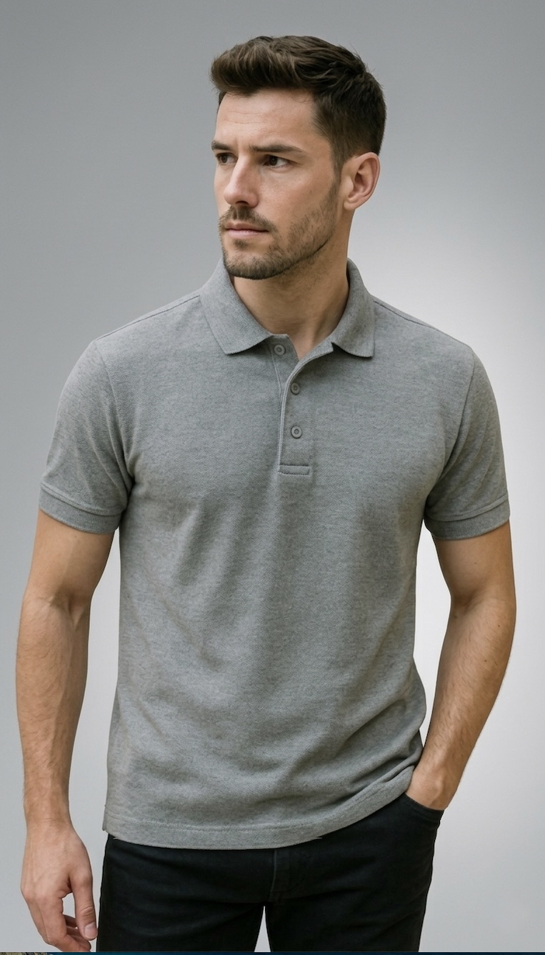 Premium Grey Polo Tshirt 240 GSM