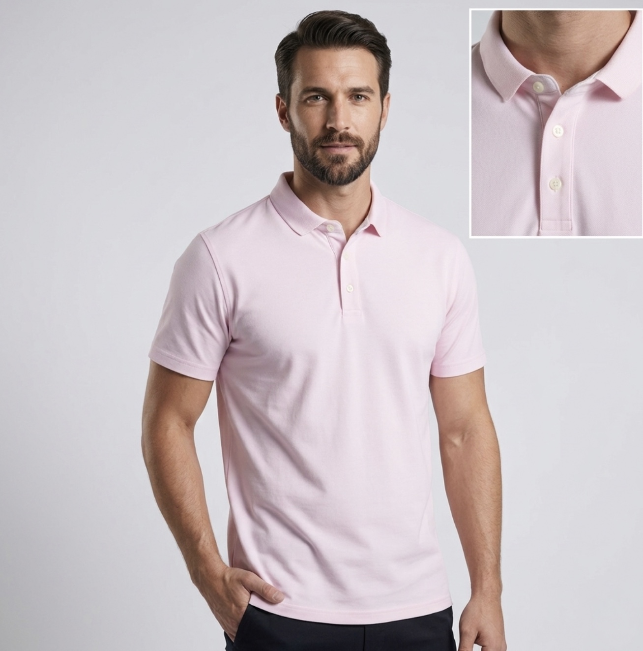 Premium Polo Tshirt soft pink 240 GSM