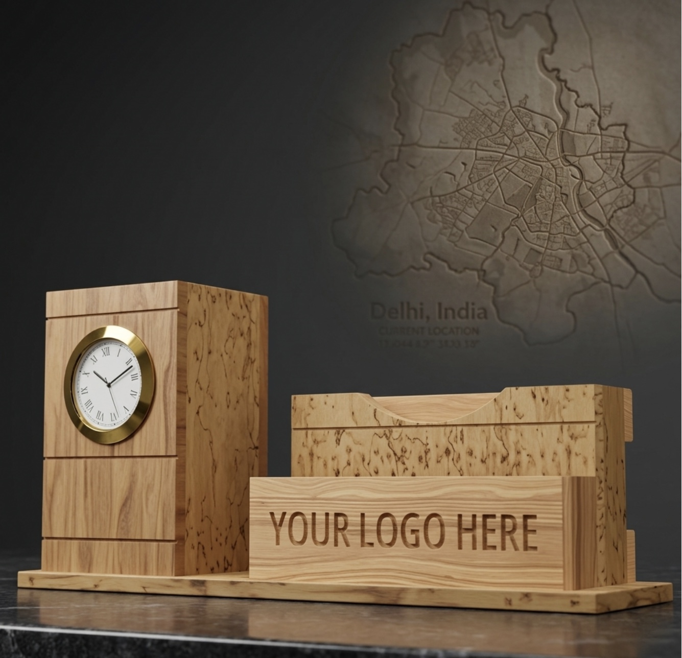 ChronoOak Executive Desk Organizer