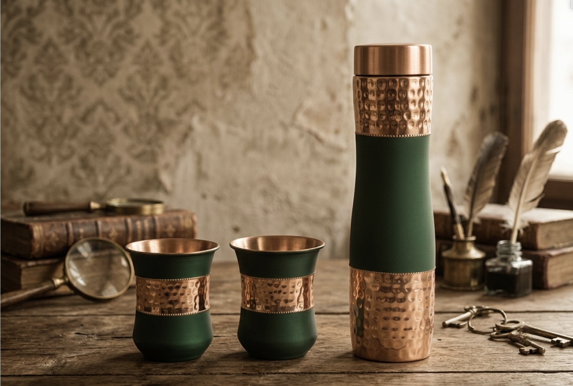 Verdant Hammered Copper Hydration Set