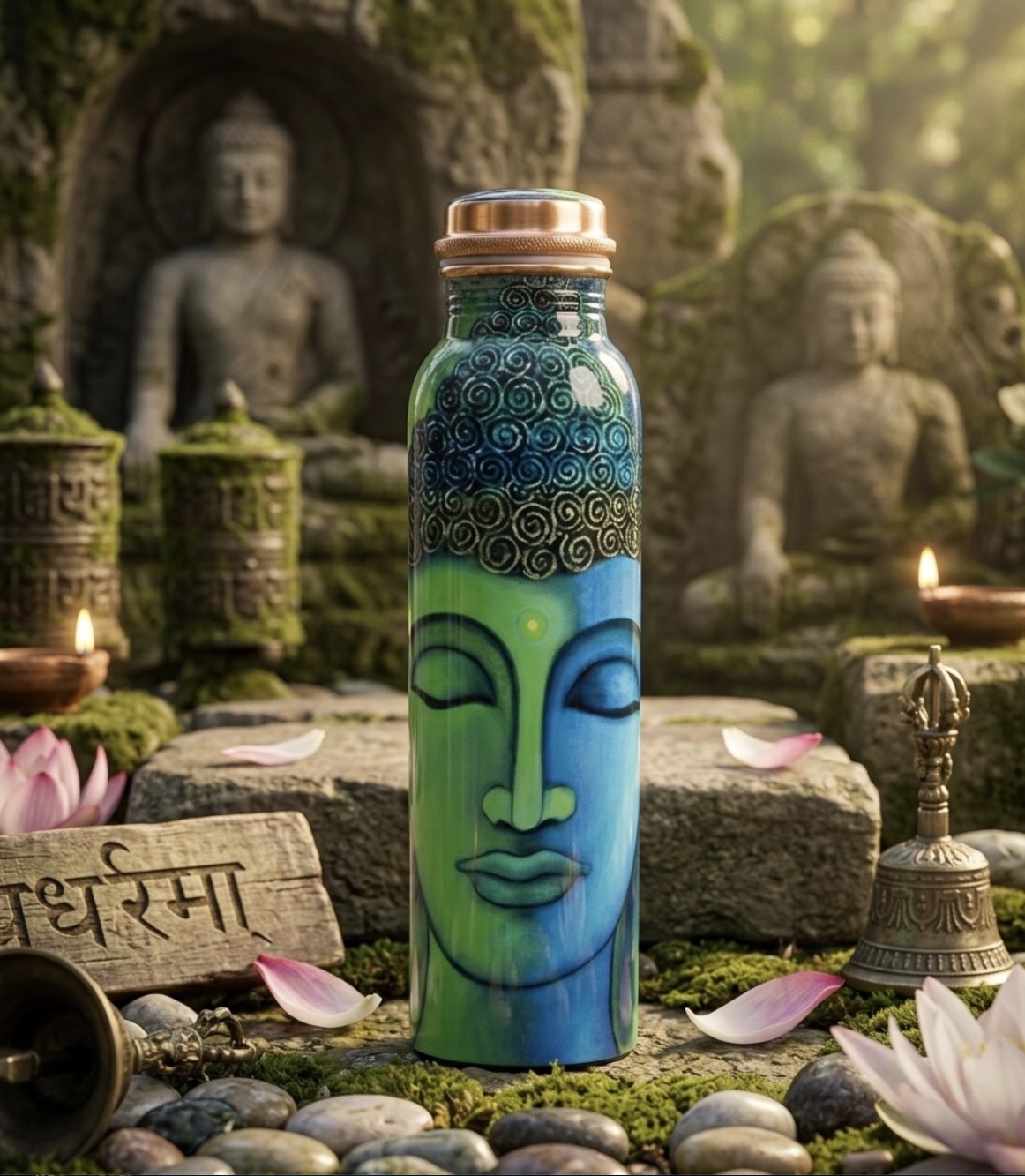 Serene Buddha Copper Bottle